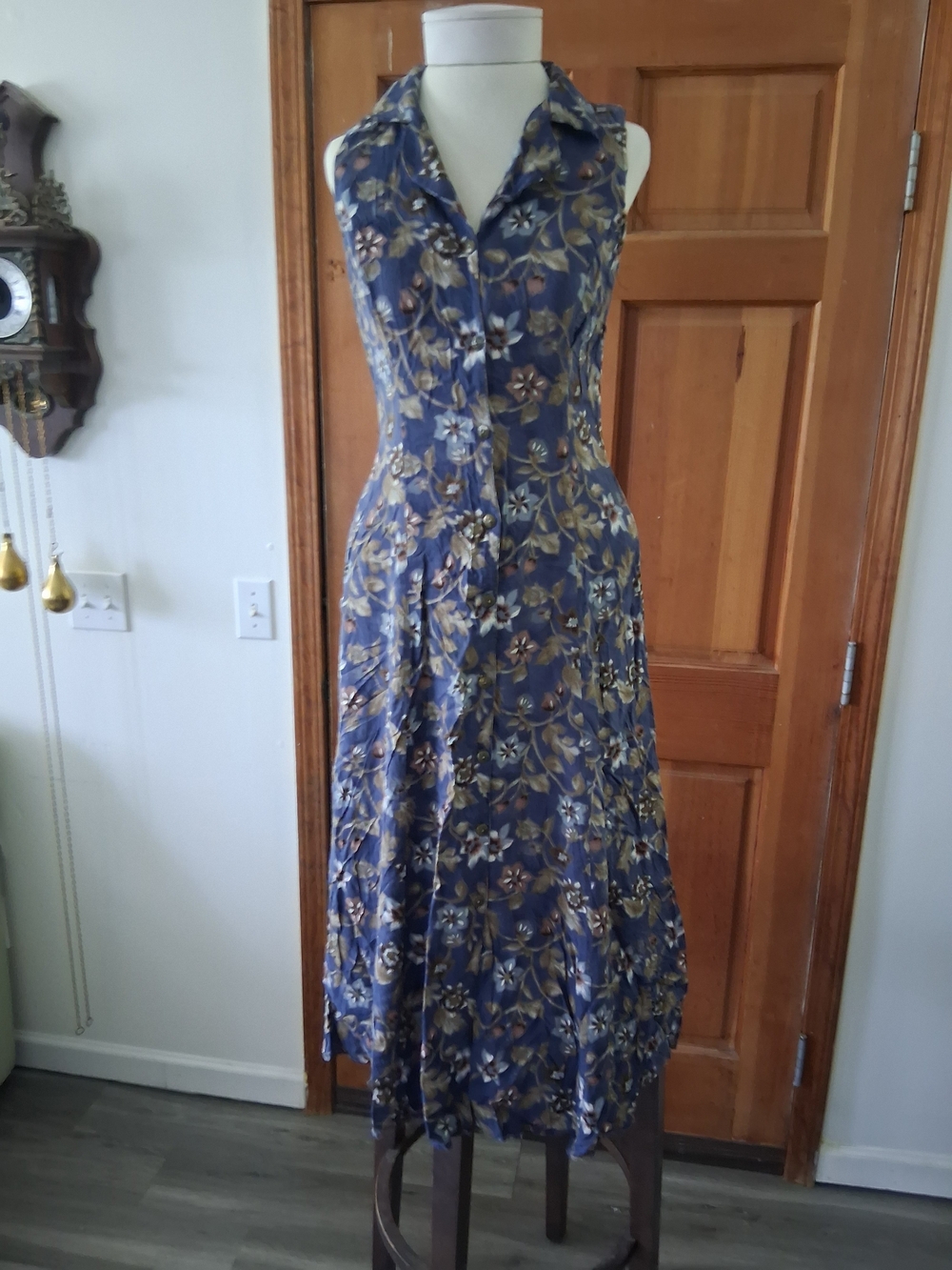 All that Jazz Blue Floral Button-Front Midi Dress